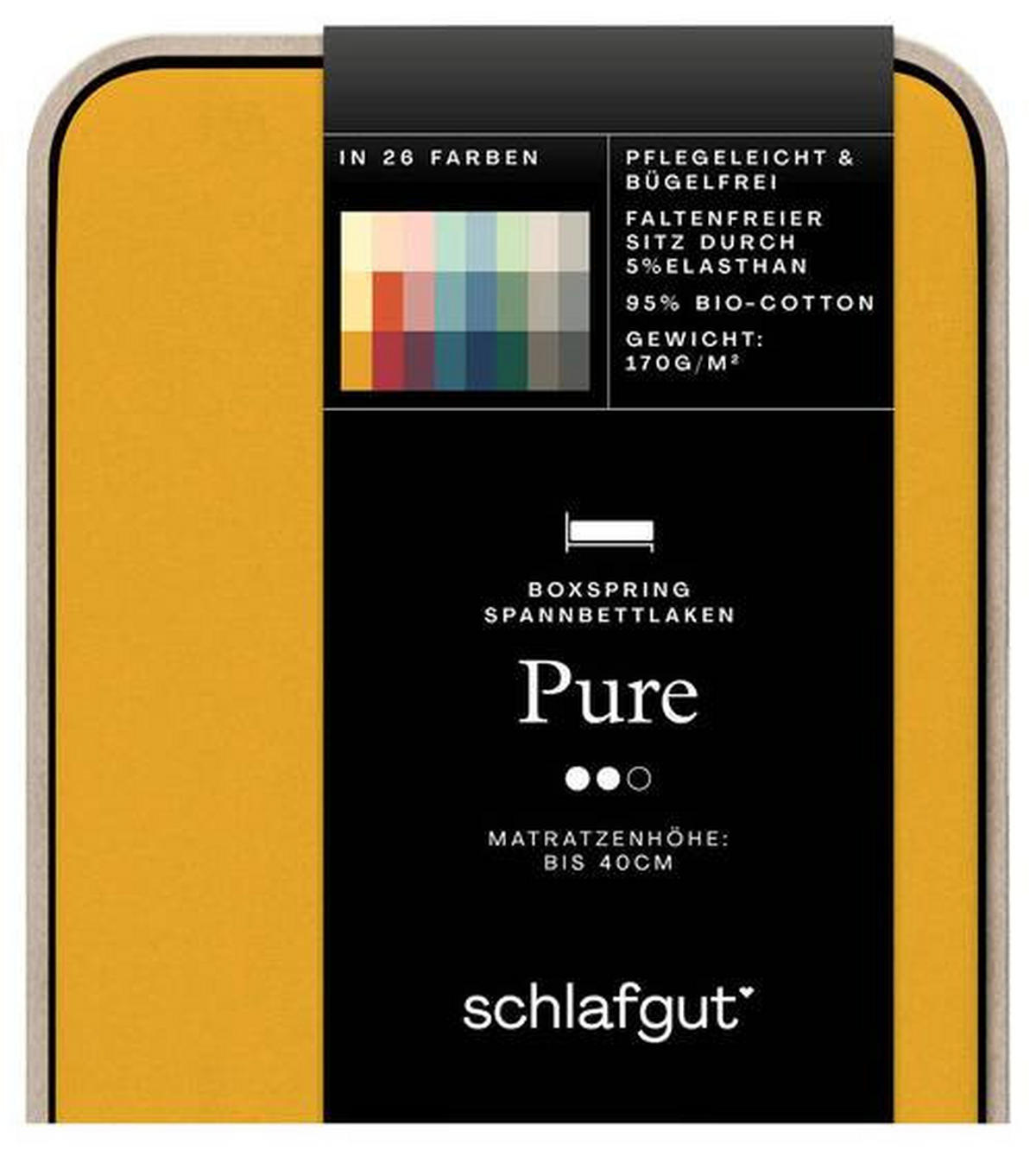 BOXSPRING-SPANNLEINTUCH 180-200/200-220 cm Jersey  - Currygelb, Basics, Textil (180-200/200-220cm) - Schlafgut