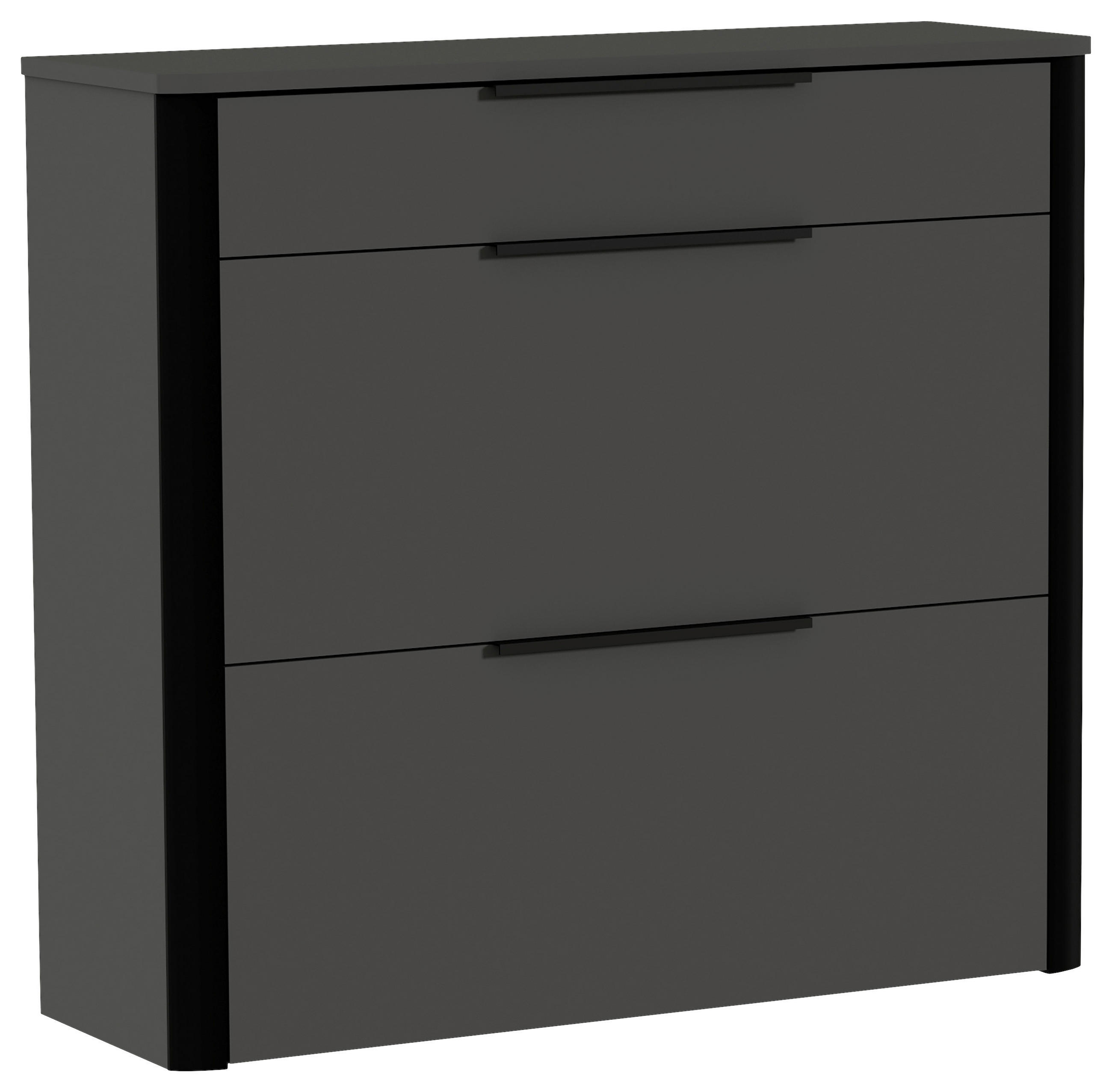 SCHUHSCHRANK Anthrazit, Schwarz  - Anthrazit/Schwarz, Design, Holzwerkstoff/Kunststoff (104/96/34cm) - Dieter Knoll