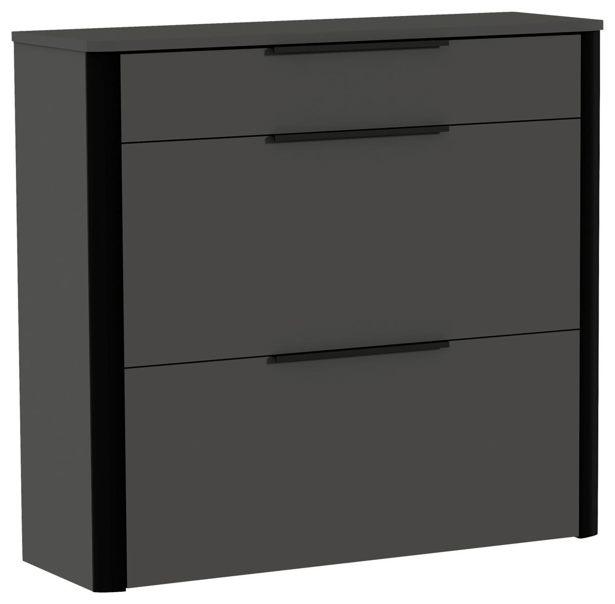 SCHUHSCHRANK Anthrazit, Schwarz  - Anthrazit/Schwarz, Design, Holzwerkstoff/Kunststoff (104/96/34cm) - Dieter Knoll
