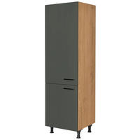 GERÄTEUMBAUSCHRANK 60/216,6/58 cm  in Grün, Eichefarben  - Eichefarben/Schwarz, MODERN, Holzwerkstoff/Metall (60/216,6/58cm) - Nobilia