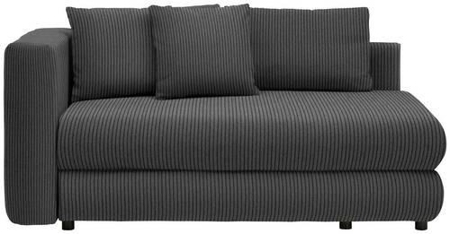 RÉCAMIERE Graubraun Cord  - Graubraun/Schwarz, Design, Kunststoff/Textil (171/71-88/93cm) - Cantus