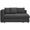RÉCAMIERE Graubraun Cord  - Graubraun/Schwarz, Design, Kunststoff/Textil (171/71-88/93cm) - Cantus