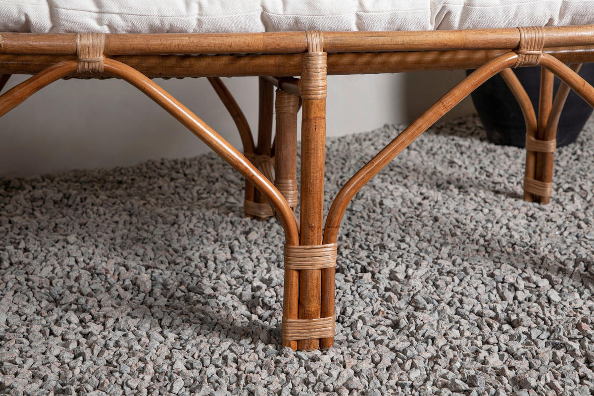 LOUNGESOFA  - Weiß/Naturfarben, KONVENTIONELL, Holz (130/93/82cm) - Gardenson