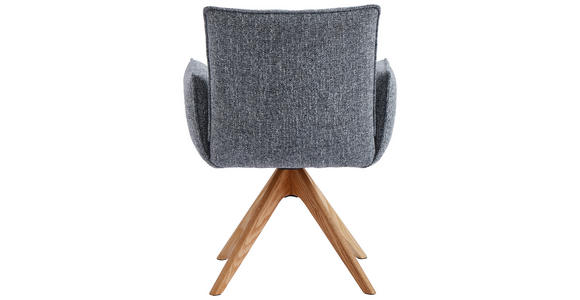 ARMLEHNSTUHL in Webstoff - Eichefarben/Grau, Design, Holz/Textil (63/63/82cm) - Novel