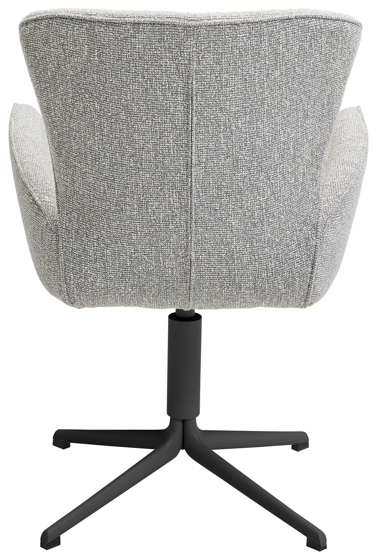ARMLEHNSTUHL  in Eisen Jacquard, Flachgewebe  - Greige/Schwarz, Design, Textil/Metall (63/92/63cm) - Valdera