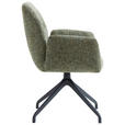 ARMLEHNSTUHL  Sitzfläche 360° drehbar, automatische Rückholfunktion Leinenoptik  - Schwarz/Grün, Design, Textil/Metall (62/89/63cm) - Dieter Knoll