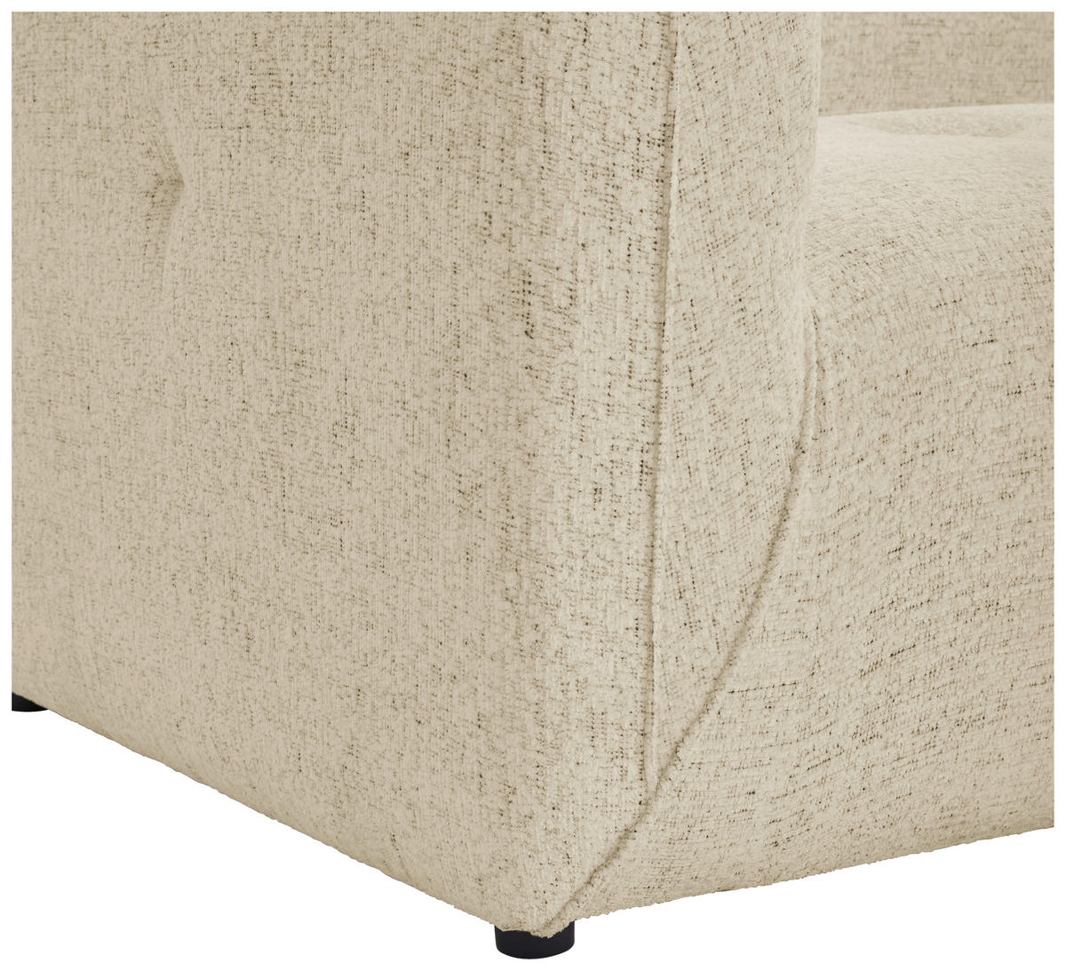 ECKSOFA in Chenille Sandfarben  - Sandfarben/Schwarz, Konventionell, Kunststoff/Textil (255/164cm) - MID.YOU