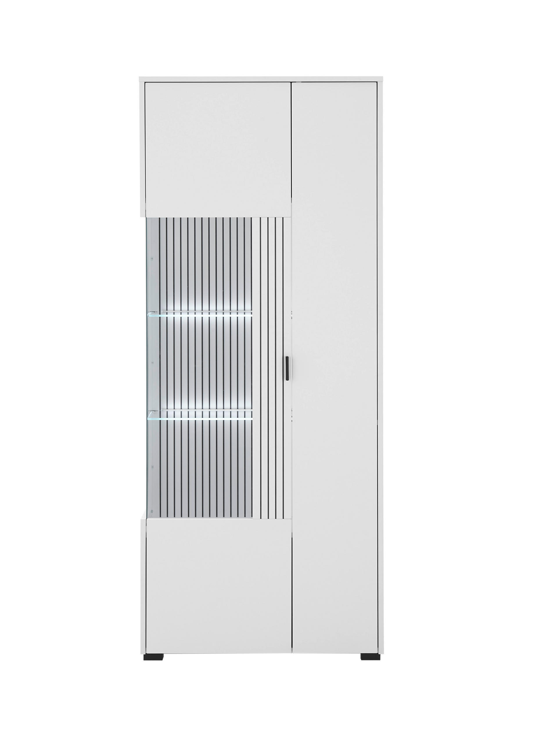 LOWBOARD  in 75/180/38 cm  - Schwarz/Weiß, Design, Glas/Holzwerkstoff (75/180/38cm) - MID.YOU