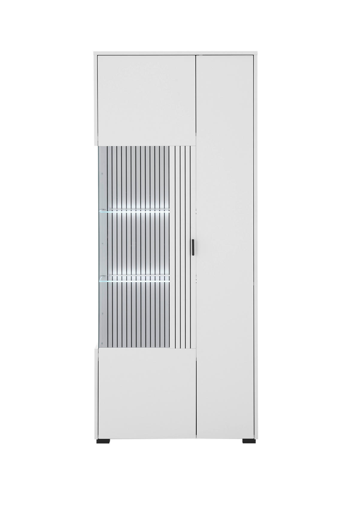 LOWBOARD  in 75/180/38 cm  - Schwarz/Weiß, Design, Glas/Holzwerkstoff (75/180/38cm) - MID.YOU