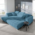 ECKSOFA in Mikrofaser Pastellblau  - Chromfarben/Pastellblau, Design, Textil/Metall (207/301cm) - Xora