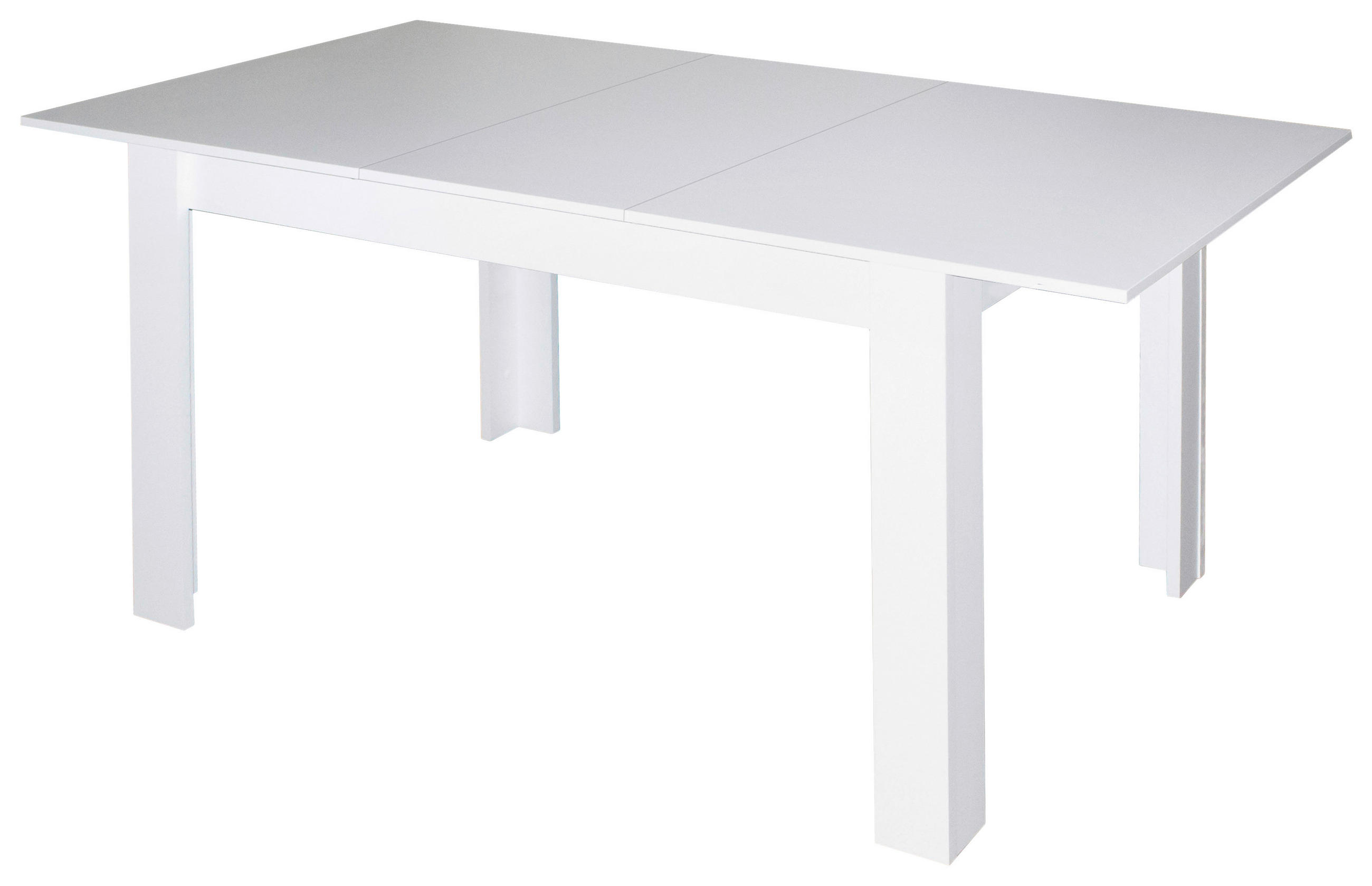 ESSTISCH Weiß rechteckig  ausziehbar  - Weiß, MODERN, Holzwerkstoff (120/75/80cm) - Livetastic