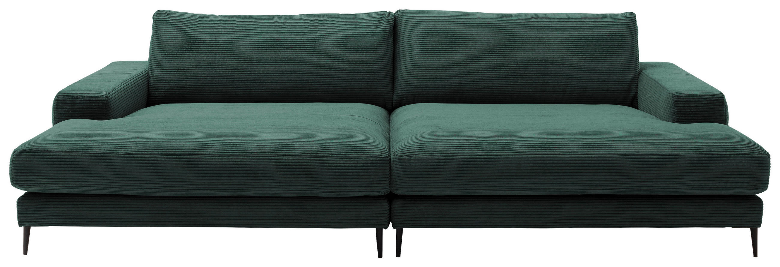 BIGSOFA in Cord Grün  - Schwarz/Grün, Design, Textil/Metall (296/83/177cm) - Dieter Knoll