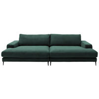 BIGSOFA in Cord Grün  - Schwarz/Grün, Design, Textil/Metall (296/83/177cm) - Dieter Knoll
