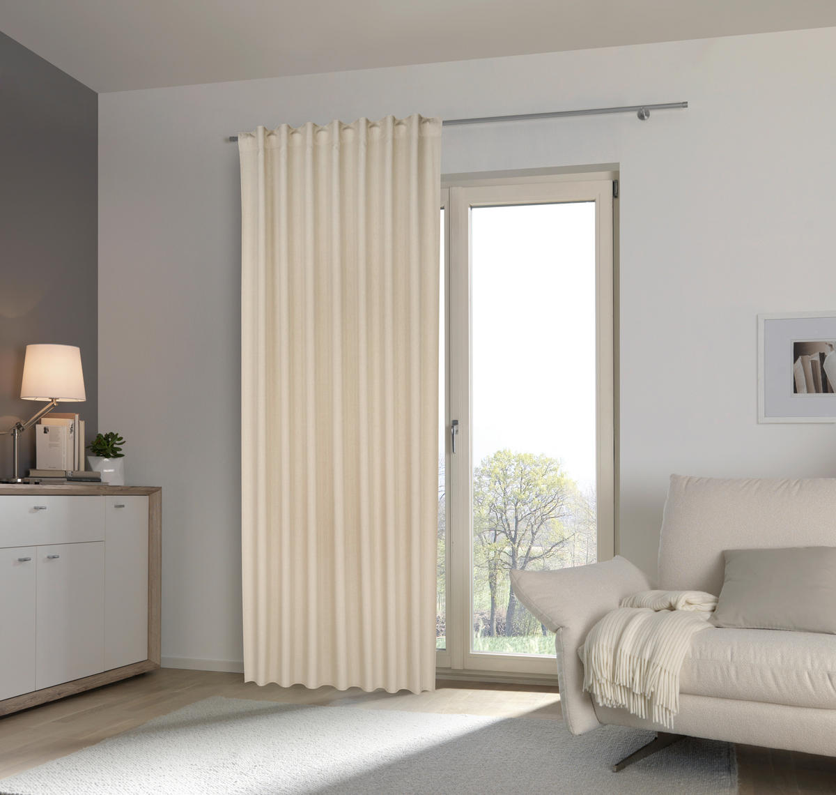 GOTOVA ZAVESA boja peska  140/300 cm  - boja peska, Osnovno, tekstil (140/300cm) - Esposa