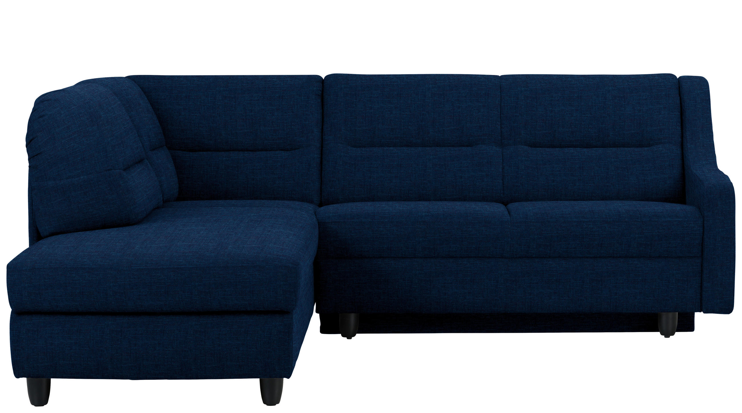 ECKSOFA in Chenille Dunkelblau  208/226 cm  - Schwarz/Dunkelblau, KONVENTIONELL, Textil (208/226cm) - Sedda