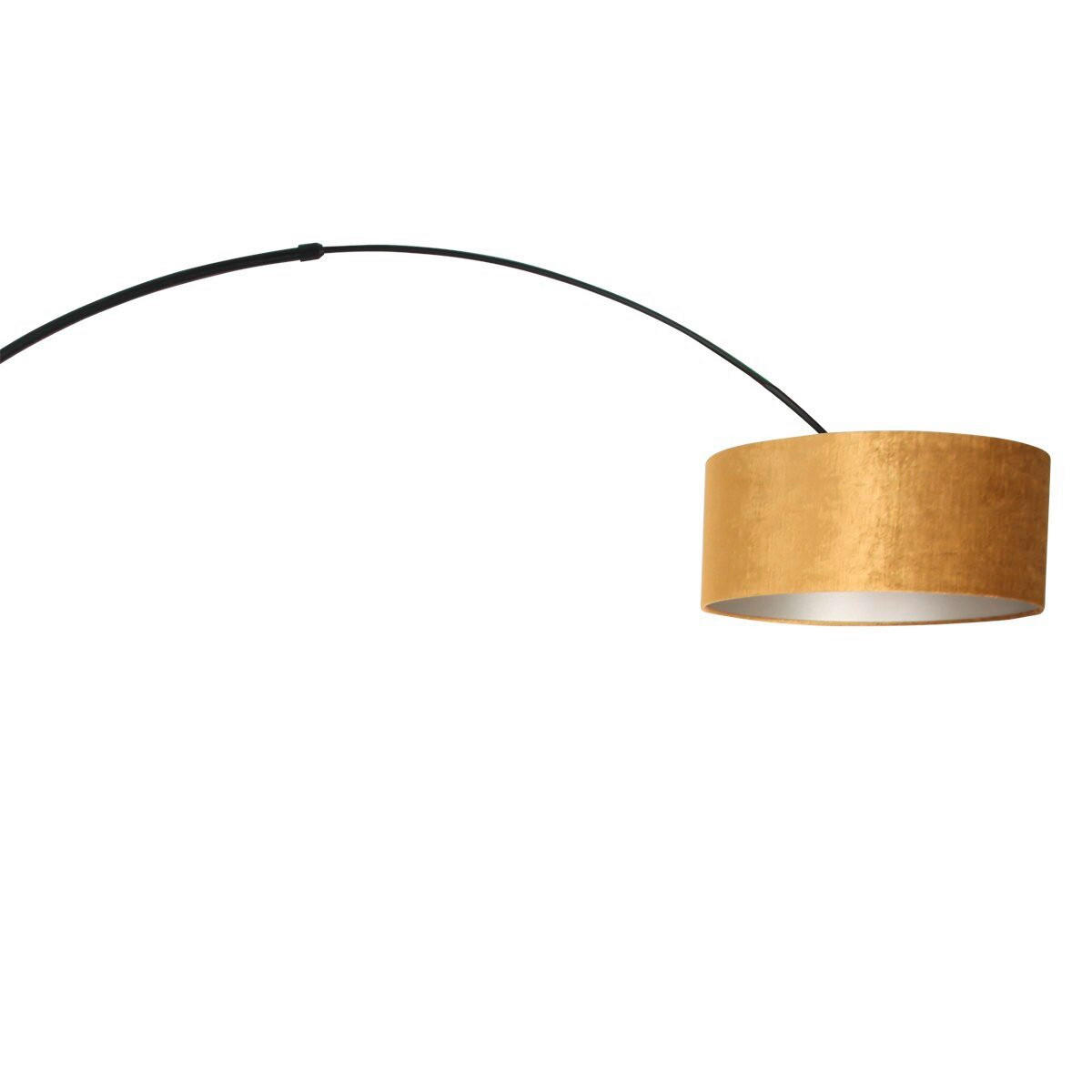 STEHLEUCHTE SPARKLED LIGHT 50/240/230 cm  - Goldfarben/Schwarz, Trend, Leder/Metall (50/240/230cm)