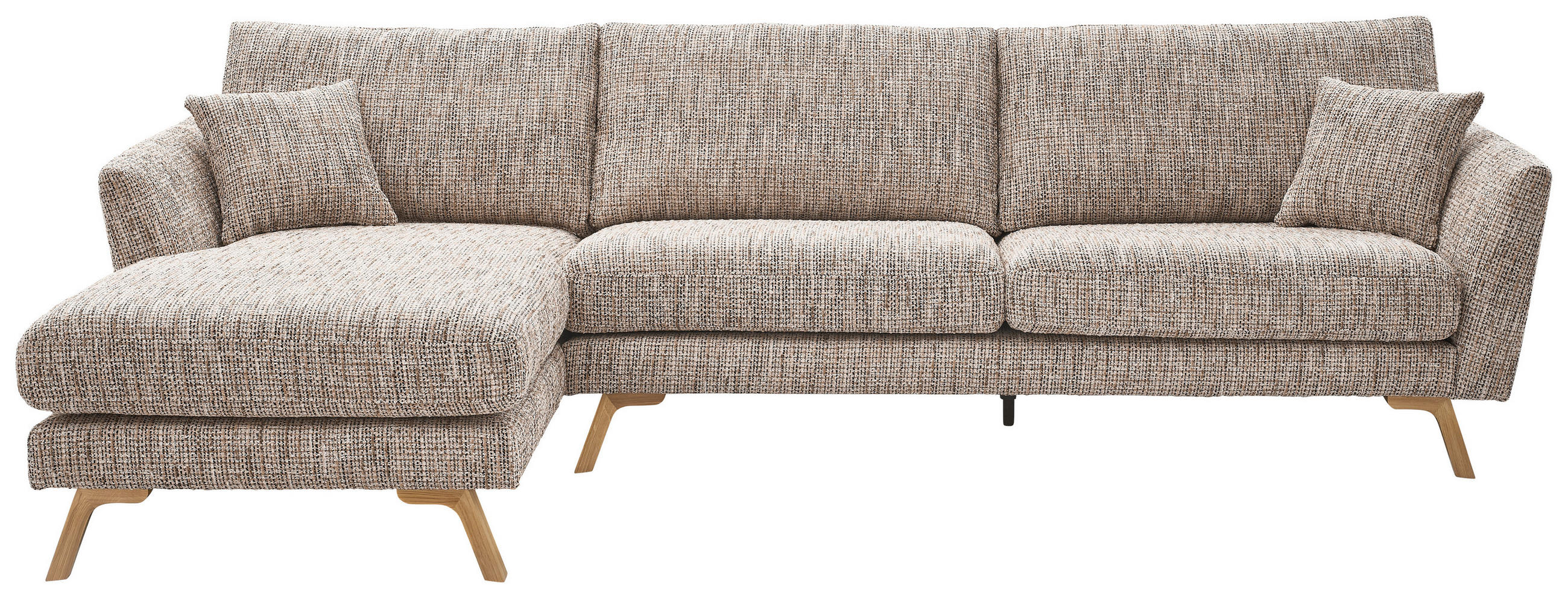 ECKSOFA Beige Webstoff  - Eichefarben/Beige, KONVENTIONELL, Holz/Textil (160/293cm) - SetOne by Musterring