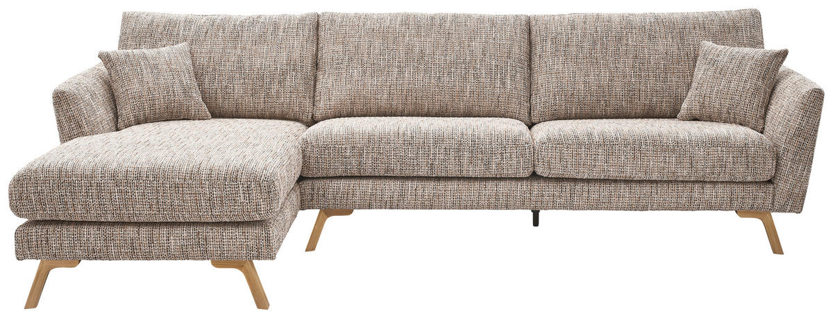 ECKSOFA Beige Webstoff  - Eichefarben/Beige, KONVENTIONELL, Holz/Textil (160/293cm) - SetOne by Musterring
