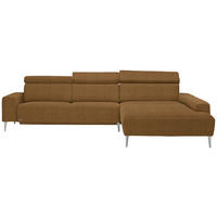 ECKSOFA Gelb Webstoff  - Gelb/Alufarben, Design, Textil (308/205cm) - Sedda