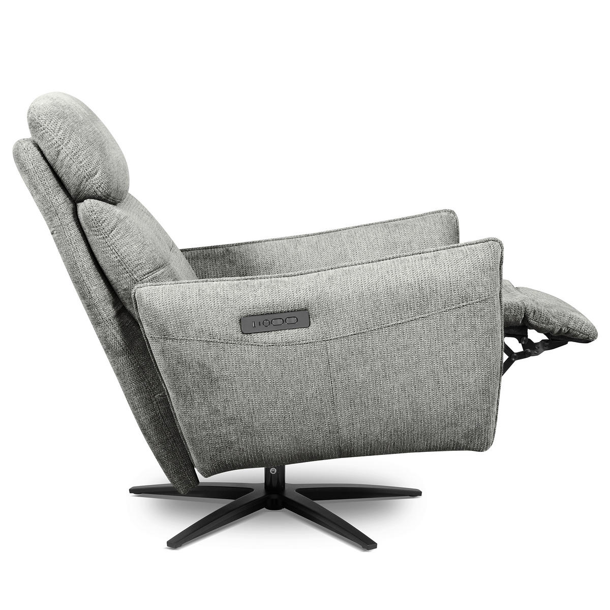 RELAXSESSEL in Textil Hellgrau  - Hellgrau/Schwarz, Design, Textil/Metall (77/107/88cm) - Livetastic
