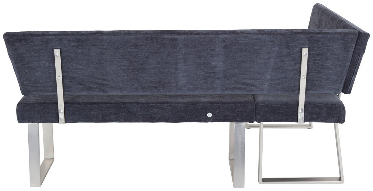 ECKBANK in Metall, Textil Dunkelgrau  - Dunkelgrau/Nickelfarben, Modern, Textil/Metall (142,5/187cm) - MID.YOU