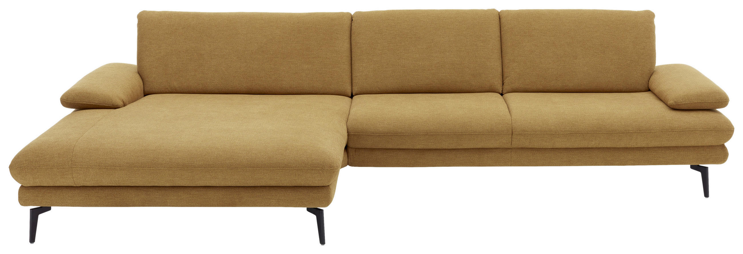 ECKSOFA Currygelb Chenille - Currygelb/Schwarz, Design, Textil/Metall (180/310cm) - Dieter Knoll
