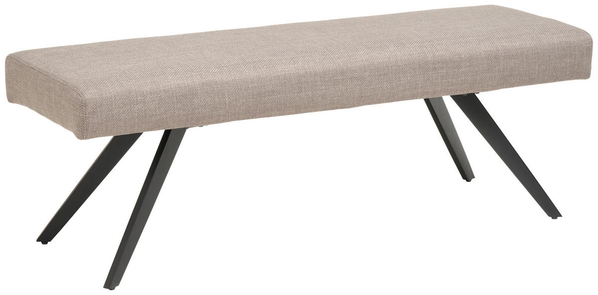 SITZBANK 140/49/47 cm Webstoff Hellgrau  - Hellgrau/Schwarz, KONVENTIONELL, Textil/Metall (140/49/47cm) - MID.YOU