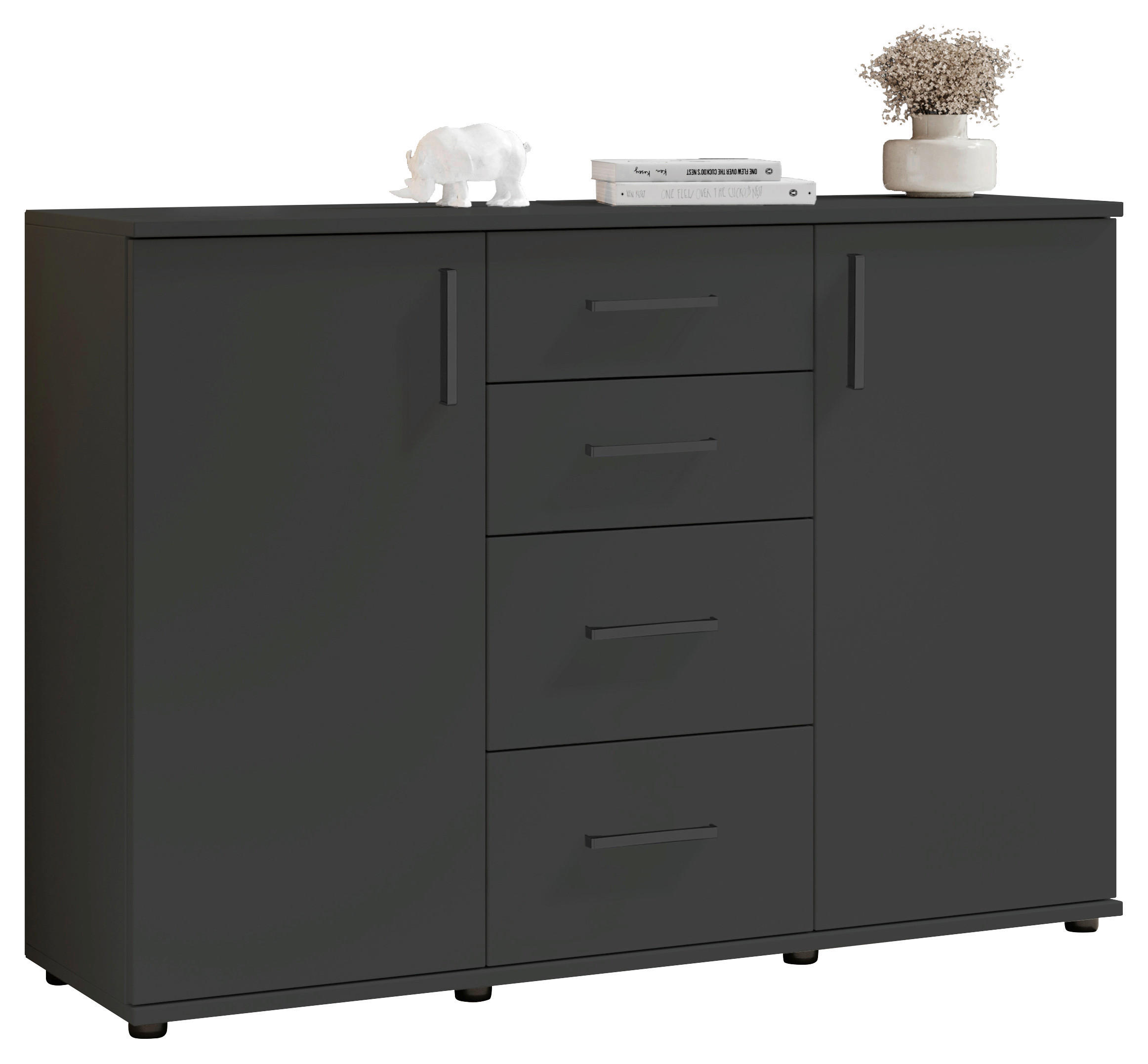 Sideboard Basel BC 1040  in 120/84/35 cm  - Anthrazit/Grau, Design, Holzwerkstoff/Kunststoff (120/84/35cm) - Livetastic