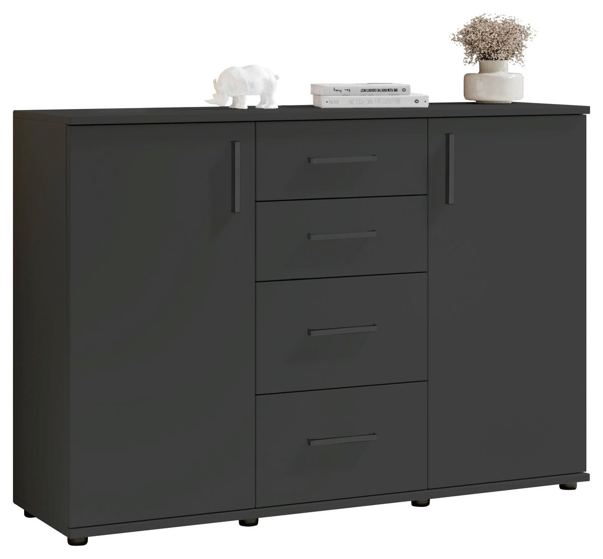 Sideboard Basel BC 1040  in 120/84/35 cm  - Anthrazit/Grau, Design, Holzwerkstoff/Kunststoff (120/84/35cm) - Livetastic