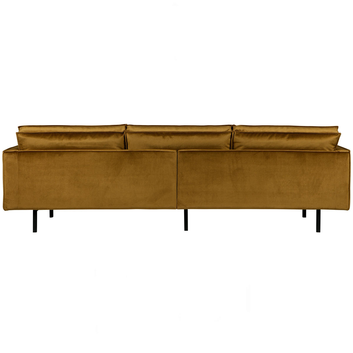 3-SITZER-SOFA Rodeo Samt Honig  - Schwarz/Honig, Design, Textil/Metall (277/85/86cm) - Livetastic