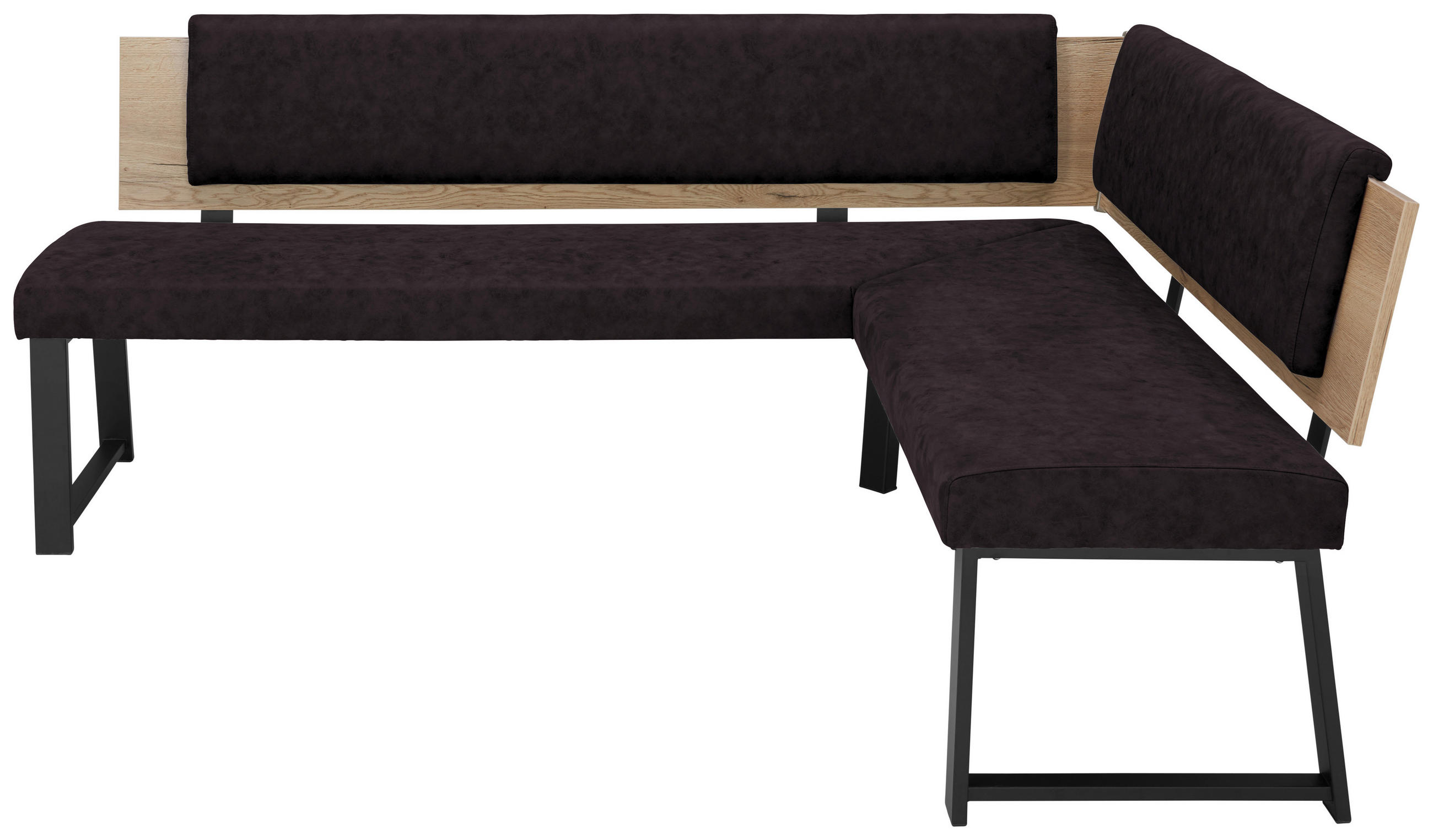 ECKBANK Metall, Textil, Holzwerkstoff Anthrazit  - Anthrazit/Schwarz, Modern, Holzwerkstoff/Textil (170/160cm) - Venda