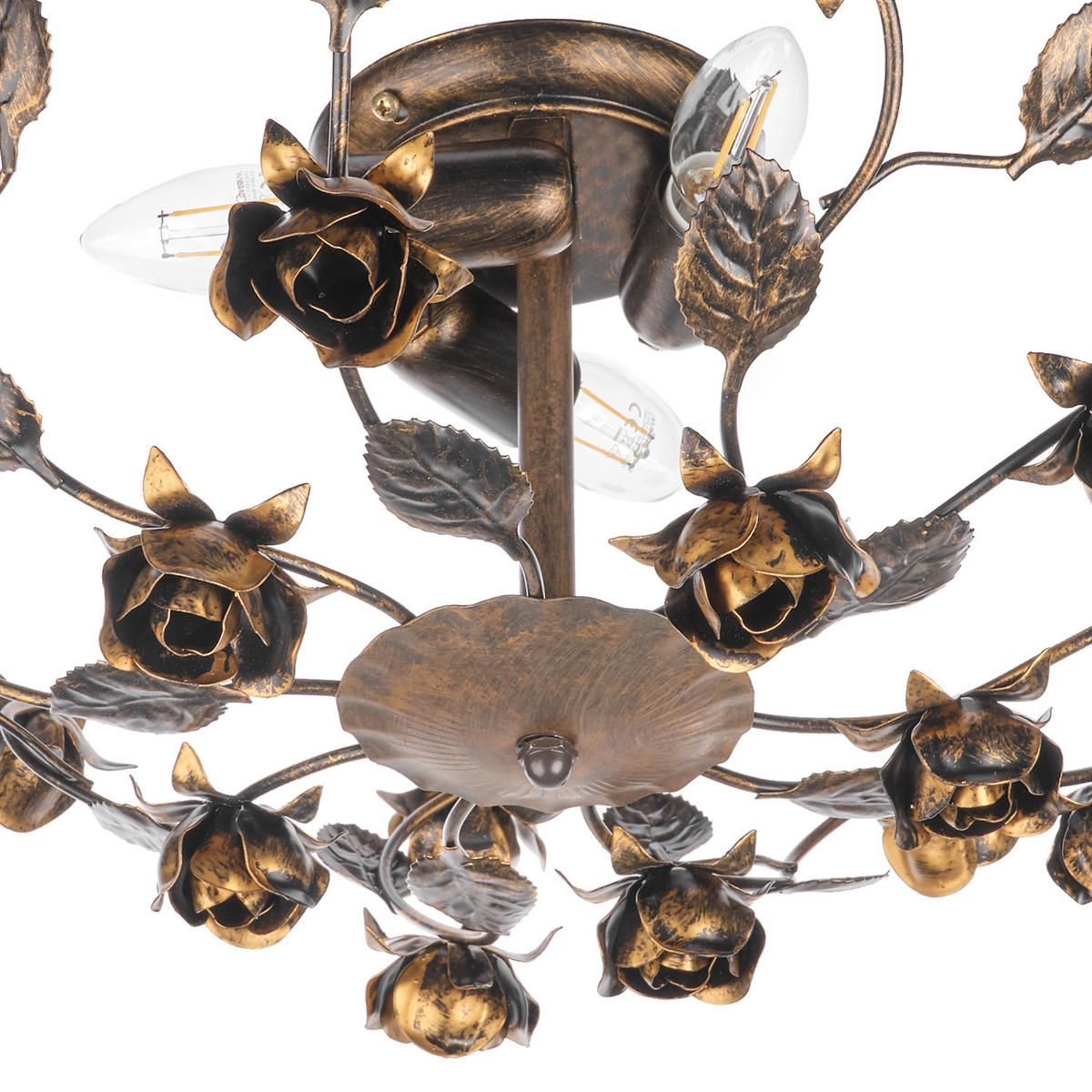 DECKENLEUCHTE    55/55/20 cm  - Cognac, KONVENTIONELL, Glas/Metall (55/55/20cm)