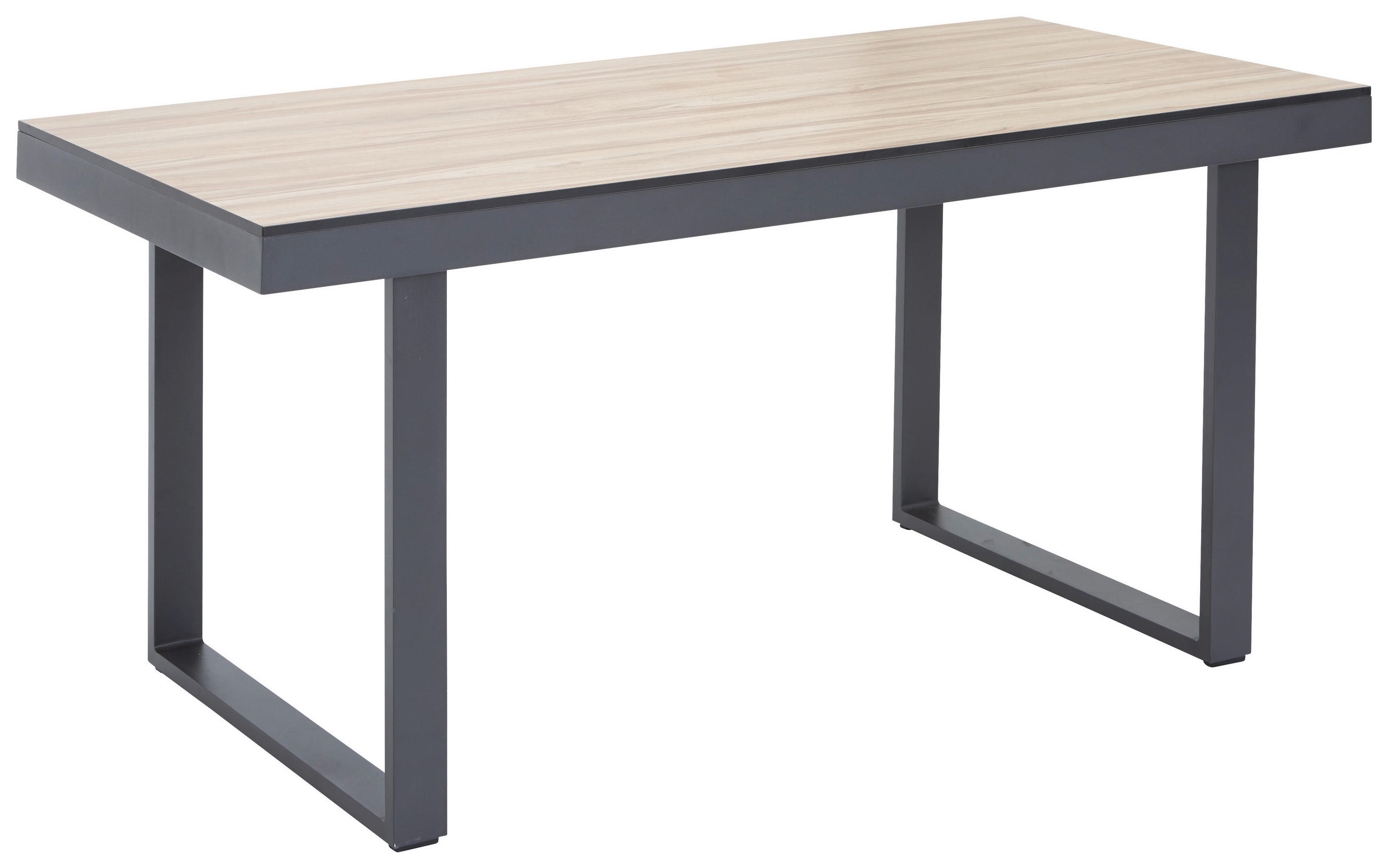 LOUNGETISCH  - Anthrazit/Teakfarben, Modern, Kunststoff/Metall (140/70/68cm) - Amatio