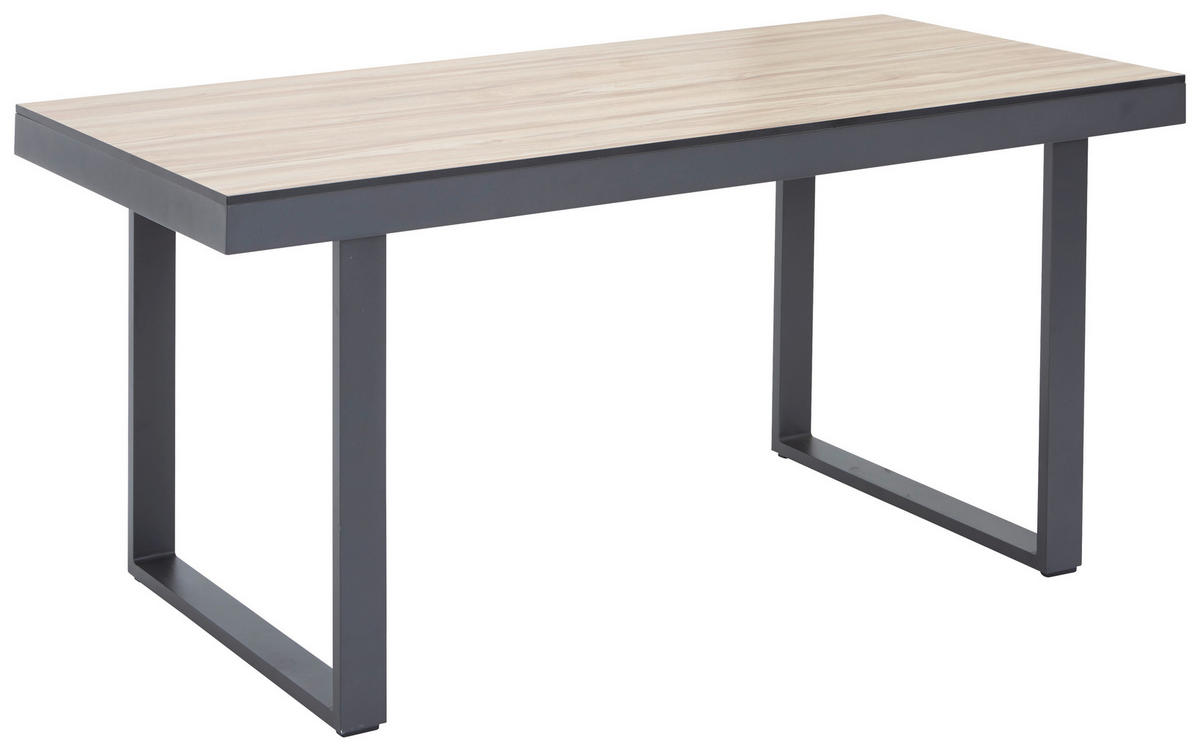 LOUNGETISCH  - Anthrazit/Teakfarben, Modern, Kunststoff/Metall (140/70/68cm) - Amatio