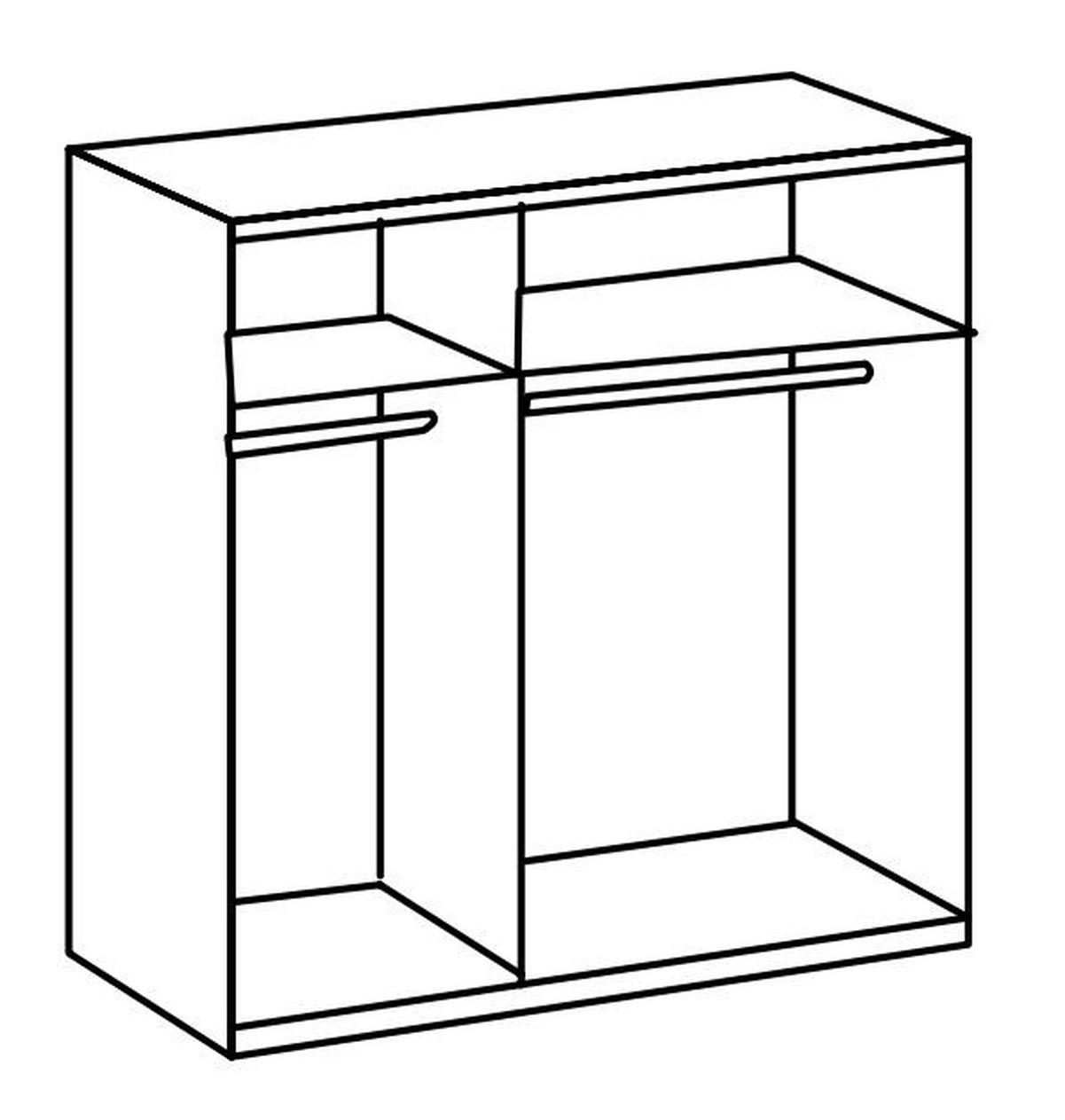DREHTÜRENSCHRANK in Weiss, Eichefarben  - Chromfarben/Weiss, Modern, Glas/Holzwerkstoff (150/216/58cm) - MID.YOU
