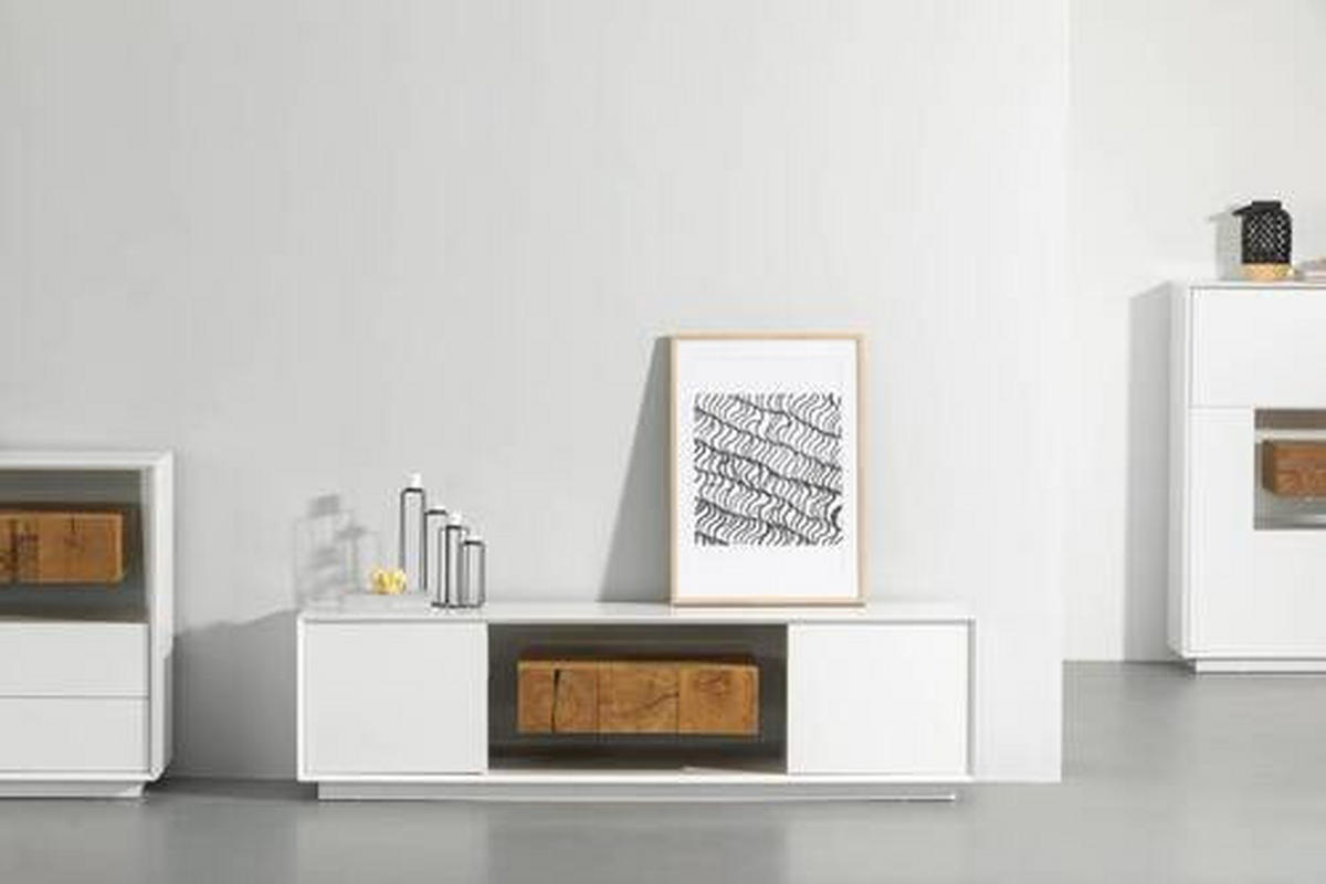 LOWBOARD  in 170/47/40 cm  - Weiss/Eichefarben, Design, Holz/Holzwerkstoff (170/47/40cm) - MID.YOU