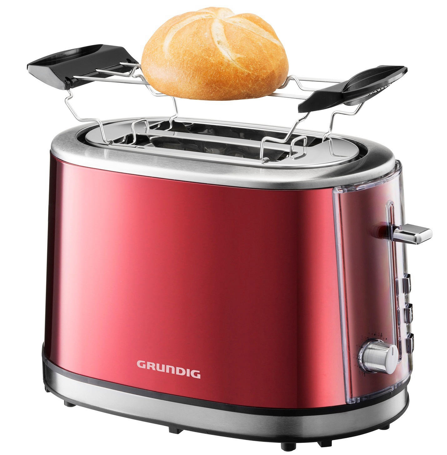 TOASTER  - Edelstahlfarben/Rot, Basics, Metall (32/19,6/17,7cm) - Grundig