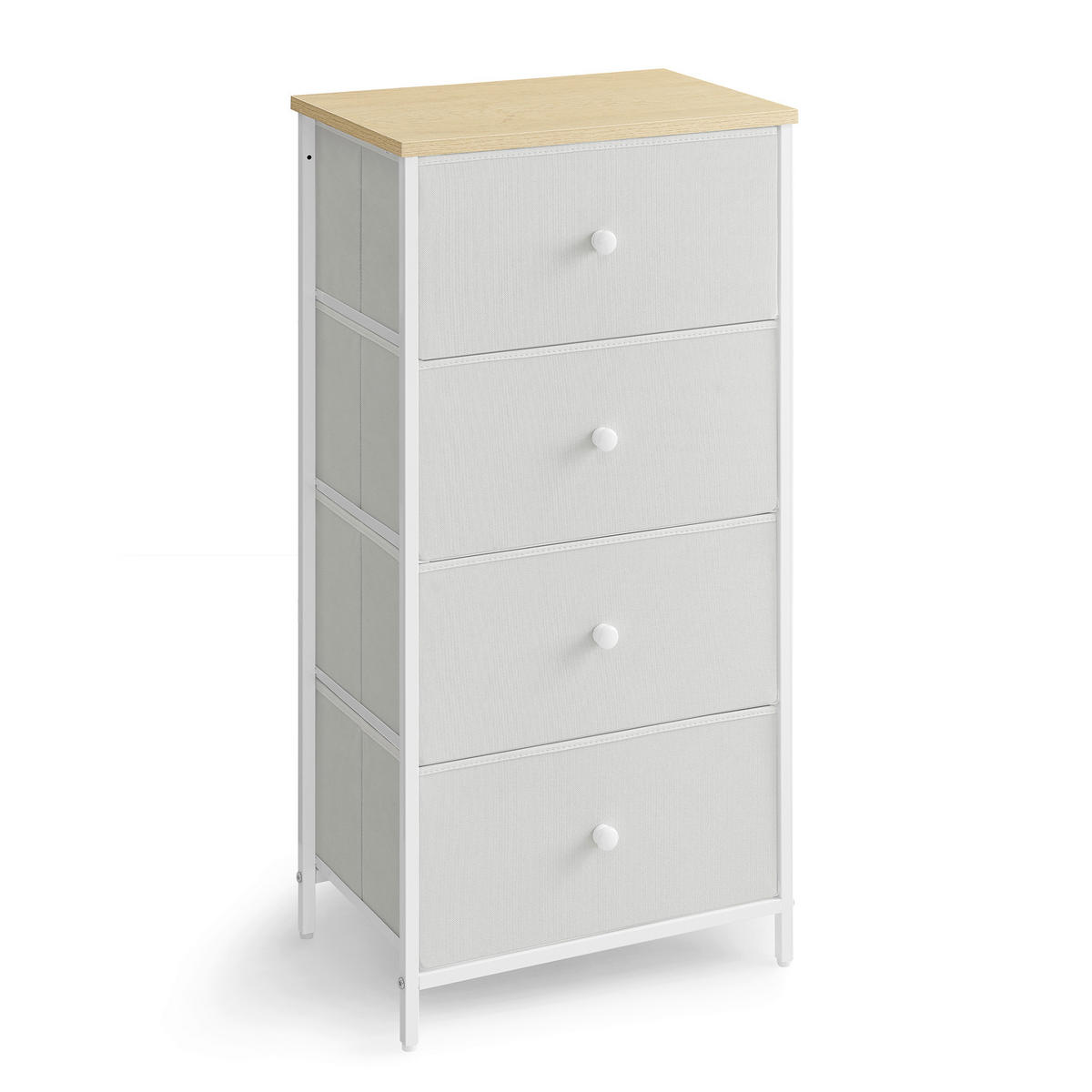 KOMODA, biela, farba duba, 45/91,7/30 cm - biela/farba duba, Basics, kov/kompozitné drevo (45/91,7/30cm)