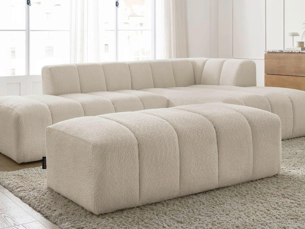 ECKSOFA  ANNECY Beige Bouclé  - Beige/Schwarz, MODERN, Kunststoff/Textil (262/170cm)