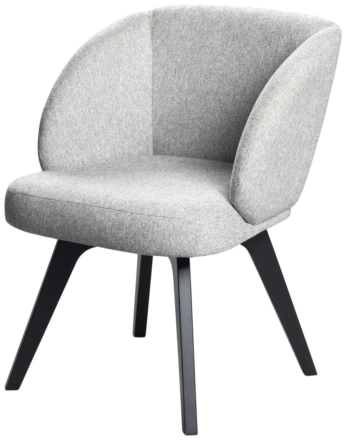 ARMLEHNSTUHL  in Webstoff  - Hellgrau/Schwarz, MODERN, Holz/Textil (58/87,5/58cm)