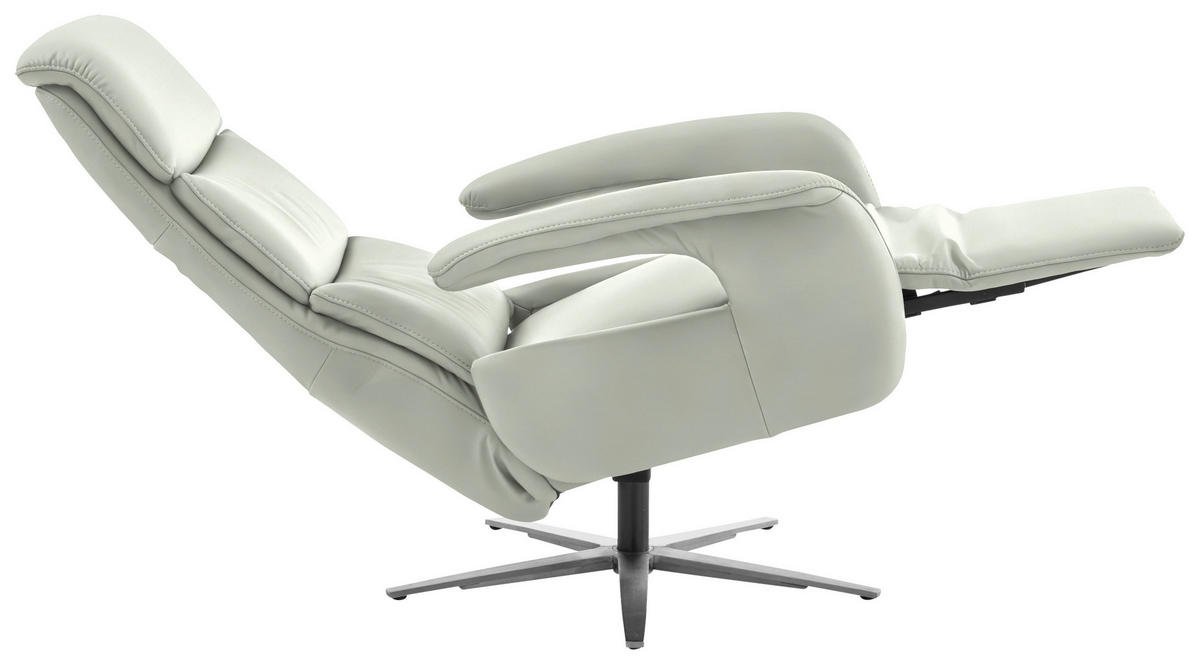 RELAXSESSEL in Leder Silberfarben  - Edelstahlfarben/Silberfarben, Design, Leder/Metall (76/119/86cm) - Dieter Knoll