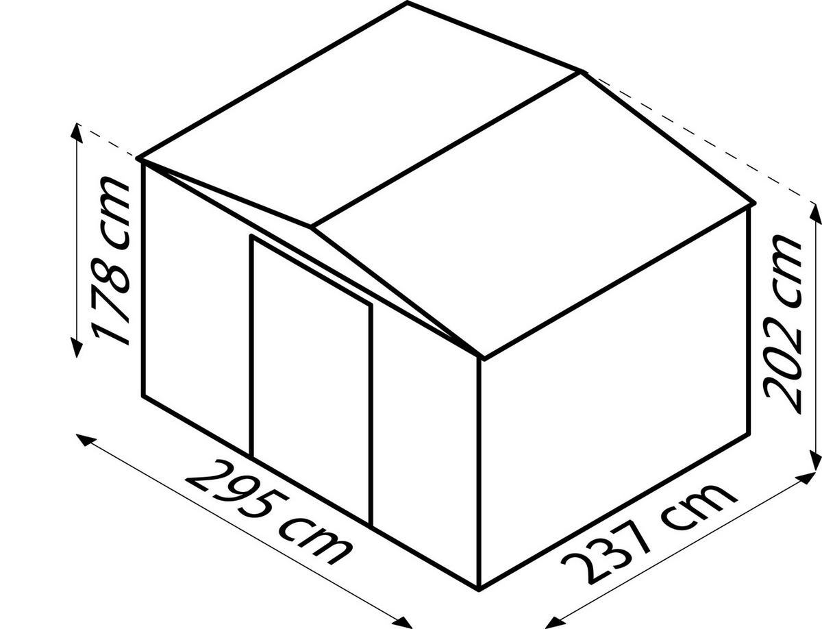 GERÄTEHAUS 308/202/247 cm  - Anthrazit, Basics, Metall (308/202/247cm)
