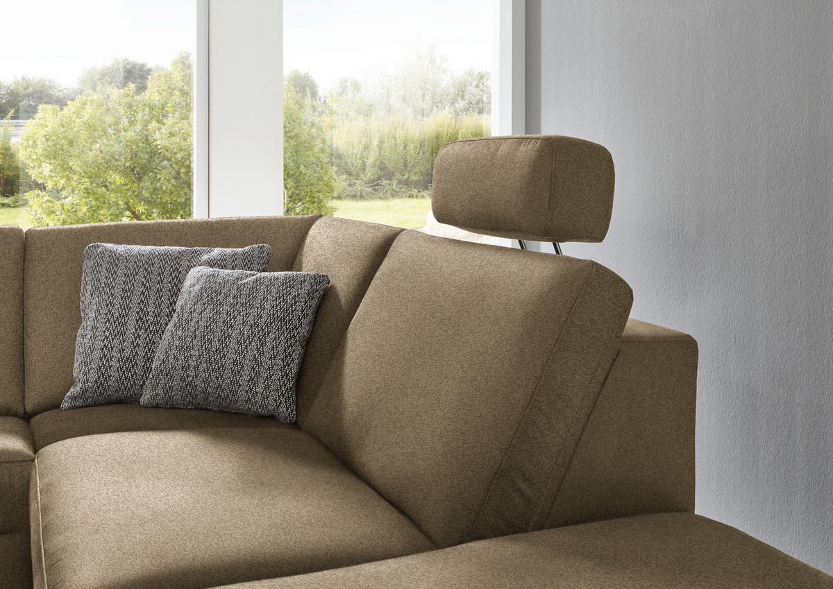 ECKSOFA in Mikrofaser Grün  - Alufarben/Grün, Design, Textil/Metall (275/242cm) - Dieter Knoll