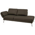 RÉCAMIERE in Echtleder Olivgrün  - Chromfarben/Olivgrün, Design, Leder/Metall (209/85-109/95-16cm) - Dieter Knoll