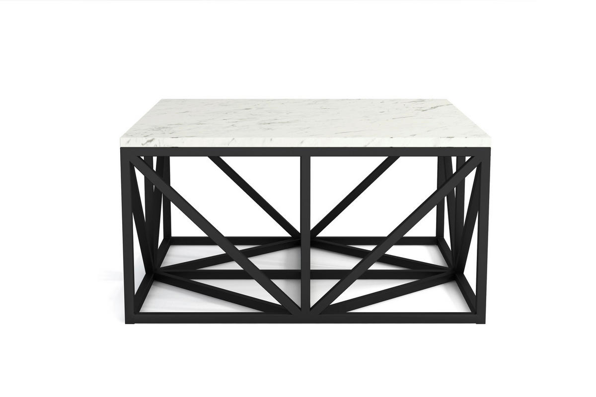 SOFFBORD i trämaterial, metall 80/80/40 cm  - vit/svart, Design, metall/trämaterial (80/80/40cm) - Stylife