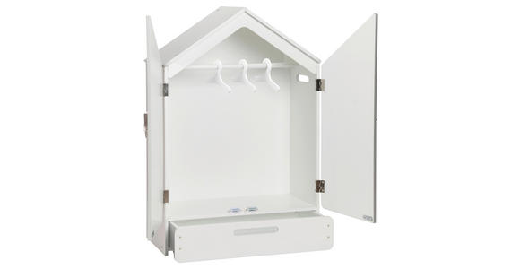 PUPPENKLEIDERSCHRANK Star  - Weiß, Basics, Holz/Holzwerkstoff (46/70,5/24cm) - My Baby Lou