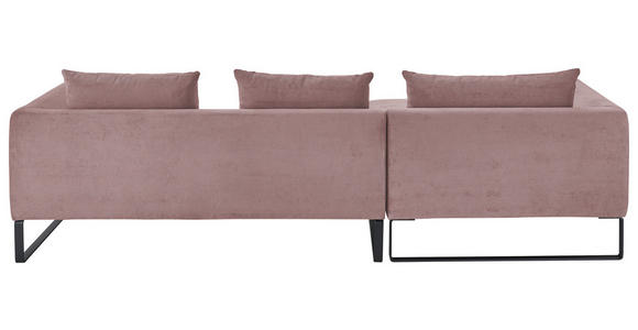 ECKSOFA in Feincord Altrosa  - Schwarz/Altrosa, KONVENTIONELL, Textil/Metall (178/284cm) - Hom`in