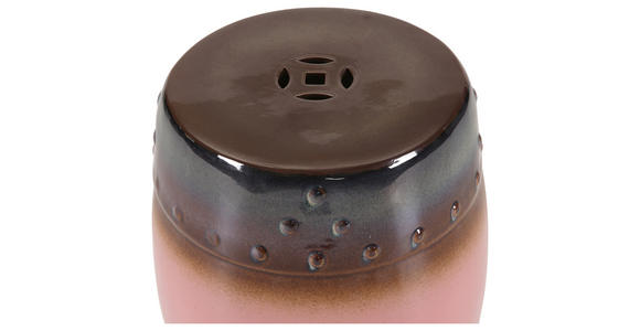 BEISTELLTISCH Braun, Rosa rund  - Braun/Rosa, Design, Keramik (33/45cm) - Carryhome