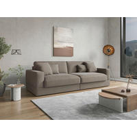 BIGSOFA FABIO E Flachgewebe Schlammfarben  - Schlammfarben/Schwarz, MODERN, Kunststoff/Textil (264/87/108cm) - Sit & More