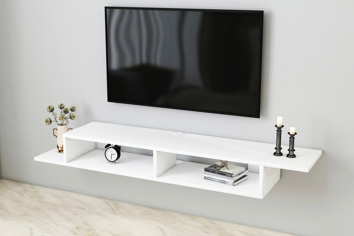 WANDBOARD in 149/16,4/29,6 cm Weiss  - Weiss, Design, Holzwerkstoff (149/16,4/29,6cm) - Livetastic